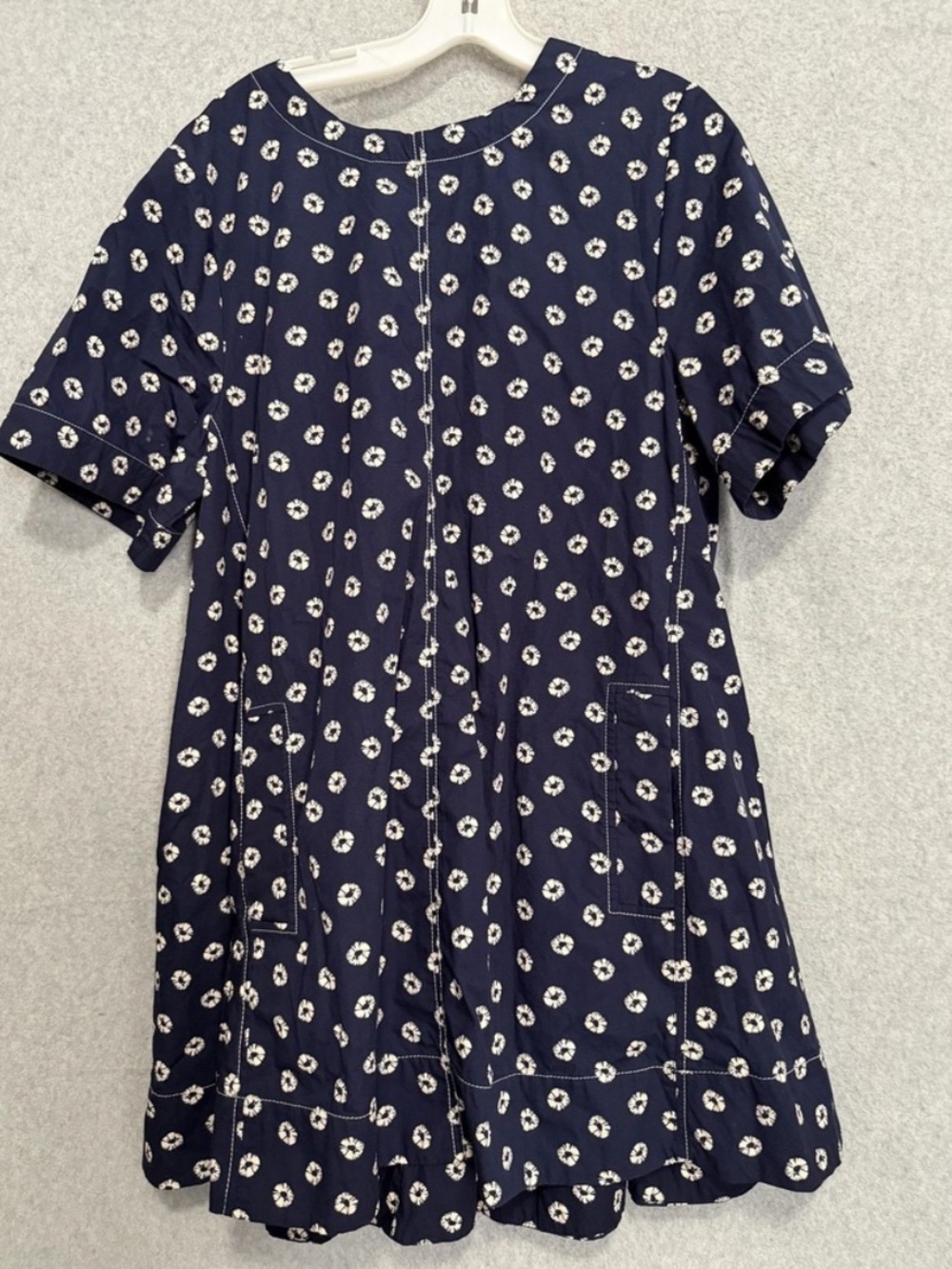 Maeve By Anthropologie Dress Womens L Blue Tie Dye Short Sleeve Shift Pockets